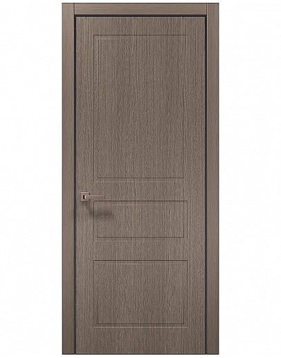Двері міжкімнатні Папа Карло колекція STYLE ST-23 Дуб сірий, кромка алюміній чорний