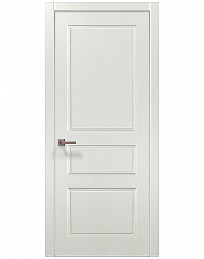 Двері міжкімнатні Папа Карло колекція STYLE ST-27 Ясень білий, кромка алюміній сірий