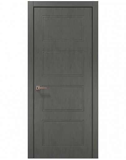 Двері міжкімнатні Папа Карло колекція STYLE ST-28 Бетон сірий, кромка алюміній чорний