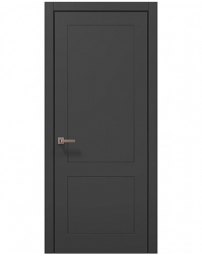 Двері міжкімнатні Папа Карло колекція STYLE ST-30 Темно сірий супермат, кромка алюміній чорний