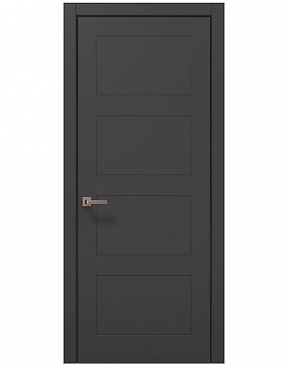 Двері міжкімнатні Папа Карло колекція STYLE ST-32 Темно сірий супермат, кромка алюміній чорний