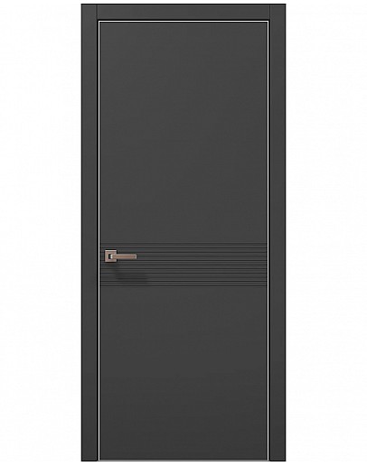 Двері міжкімнатні Папа Карло колекція STYLE ST-33 Темно сірий супермат, кромка алюміній сірий