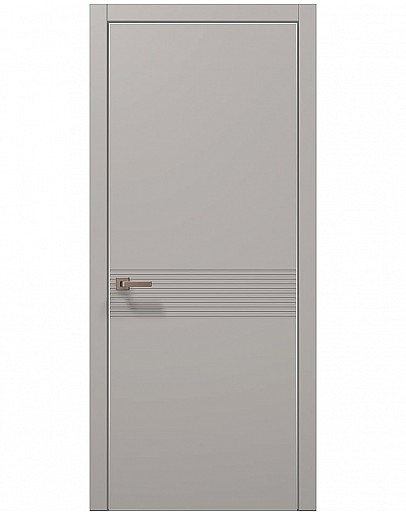 Двері міжкімнатні Папа Карло колекція STYLE ST-33 Світло сірий супермат, кромка алюміній сірий