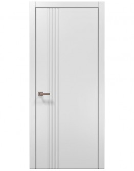 Двері міжкімнатні Папа Карло STYLE ST-34 Білий матовий, кромка алюміній сірий