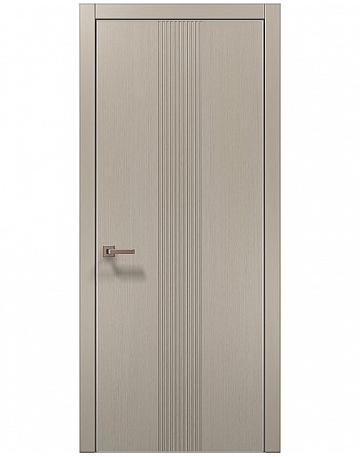 Двері міжкімнатні Папа Карло колекція STYLE ST-35 Дуб кремовий, кромка алюміній сірий