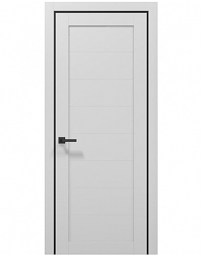 Двері міжкімнатні Папа Карло колекція TETRA T-04 Альпійський білий/Чорний матовий