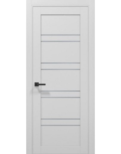 Міжкімнатні двері Папа Карло колекція Tetra T-01 колір Альпійський білий, скло сатін