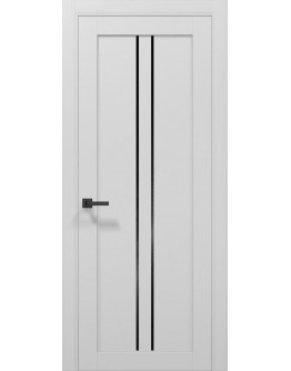 Двері міжкімнатні Папа Карло TETRA T-02 Альпійський білий, скло чорне