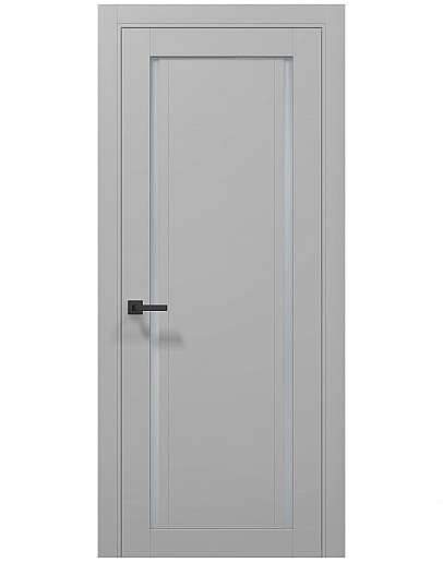 Двері міжкімнатні Папа Карло колекція TETRA T-10 Сірий матовий, скло сатін