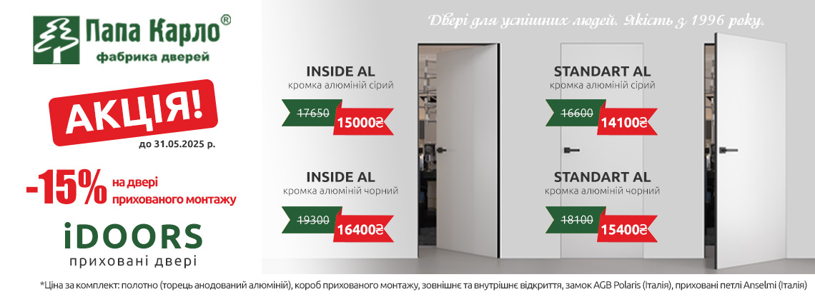 Акція на приховані двері iDoors