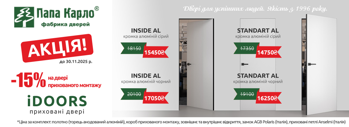 Акція на приховані двері iDoors